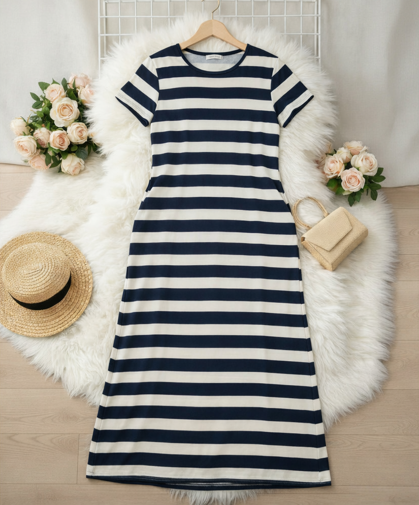 Vestido Longo Plus Size Comfy Com Bolsos Laterais - Vestido Plus Size
