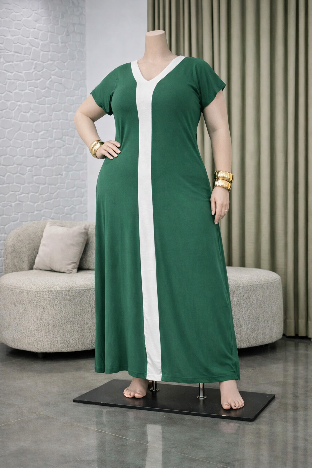 Vestido Túnica Comfy Verde Elegante - Vestido Plus Size