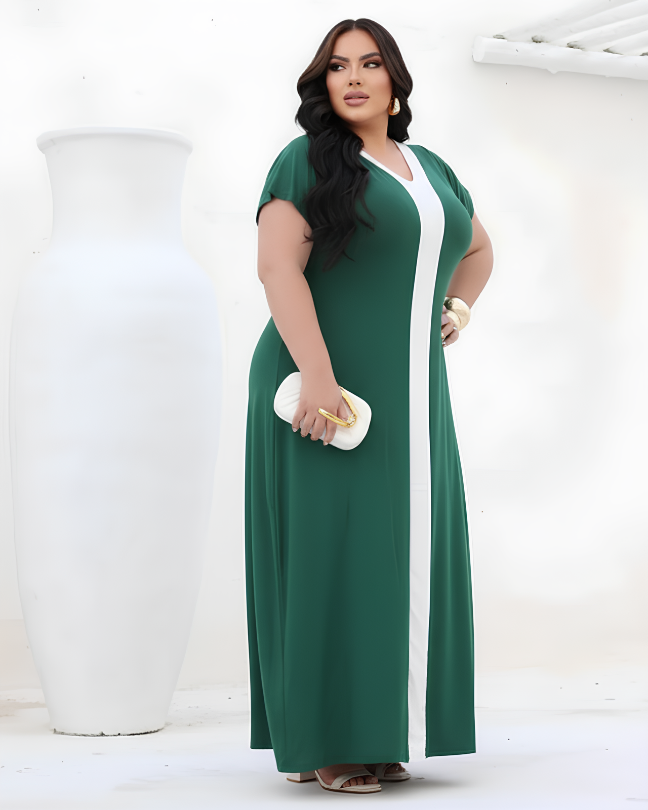Vestido Túnica Comfy Verde Elegante - Vestido Plus Size