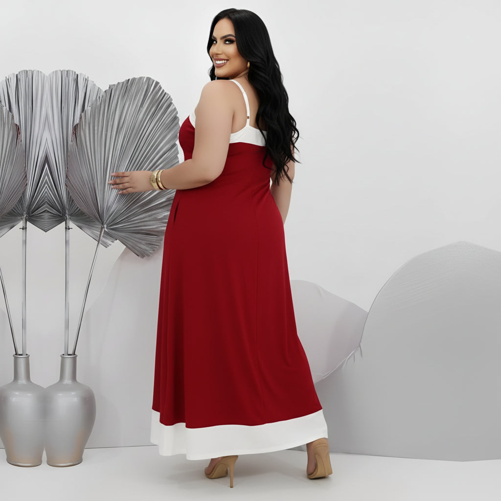 Vestido Longo Elegante e Minimalista Plus Size - Vestido Plus Size