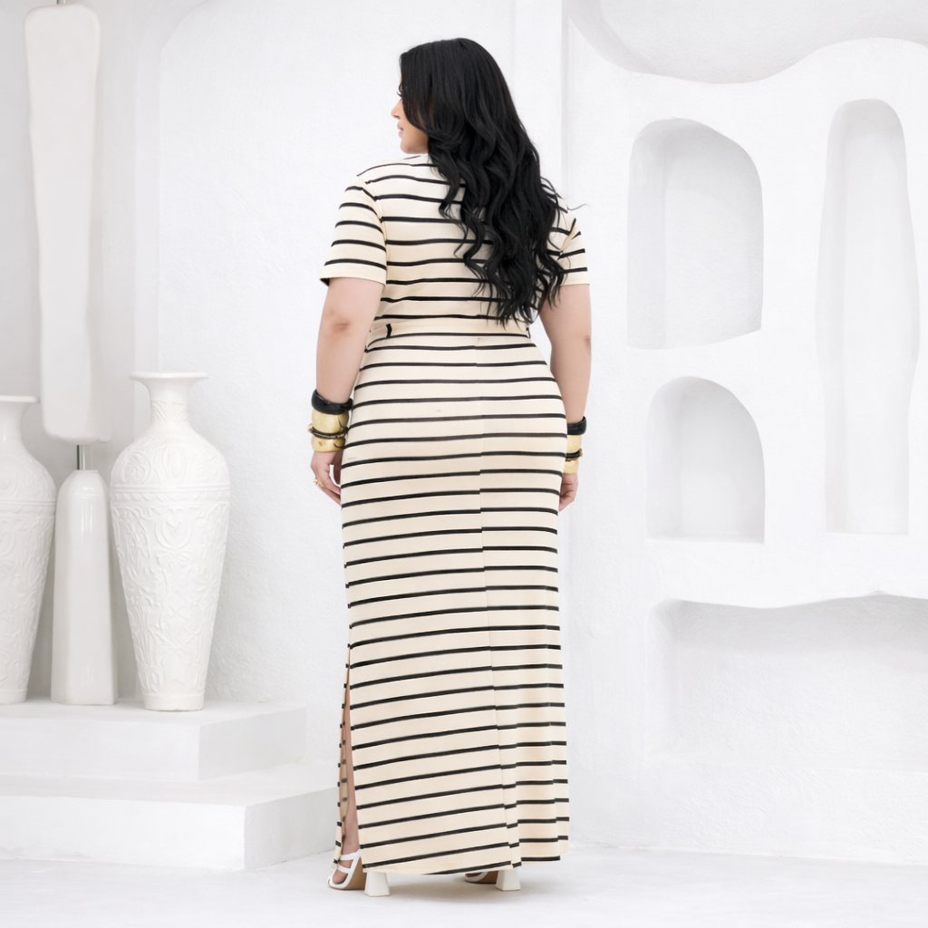 Vestido Max Plus Size Comfy Disfarça Cintura