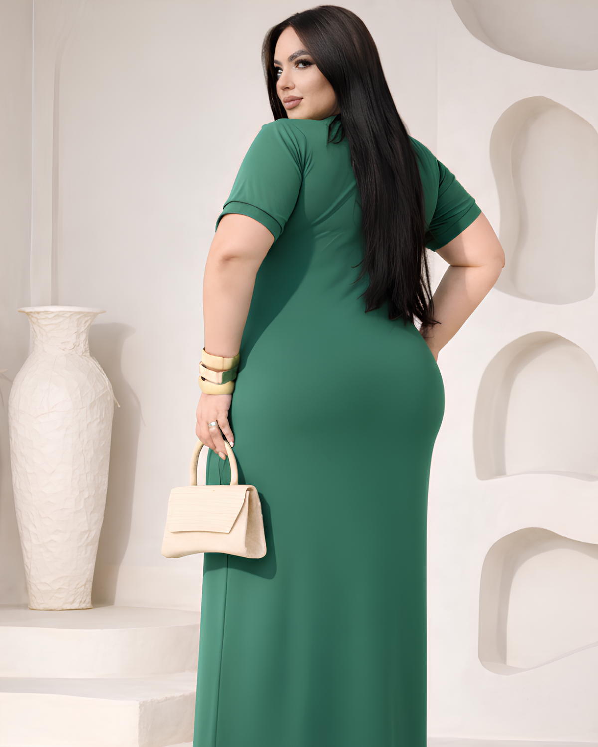 Vestido Diagonal Clássico Plus Size