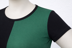 Vestido Comfy Plus Size com Blocos de Cores - Vestido Plus Size