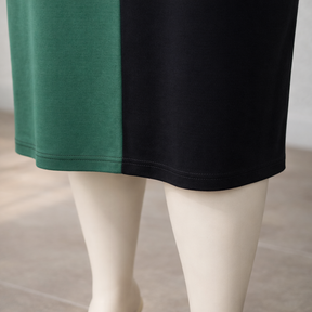 Vestido Comfy Plus Size com Blocos de Cores - Vestido Plus Size