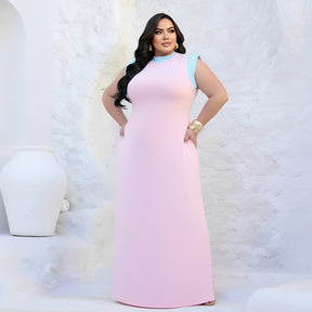 Vestido Comfy Delicado Plus Size - M (42) / Rosa com Azul - Vestido Plus Size