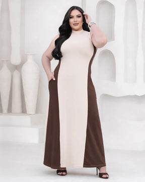 Vestido Longo Modelador Plus Size com Bolsos Laterais - Vestido Plus Size